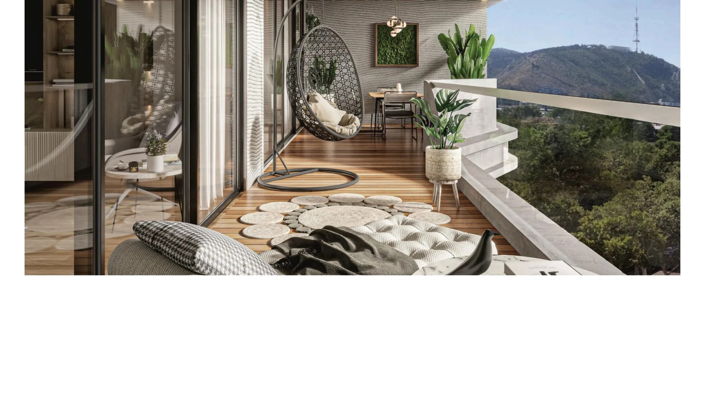 Private balcony with Aravali hill views