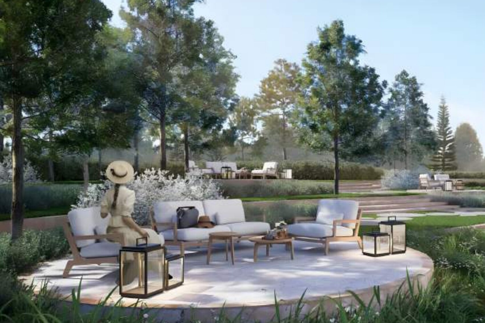 Landscaped garden lounge